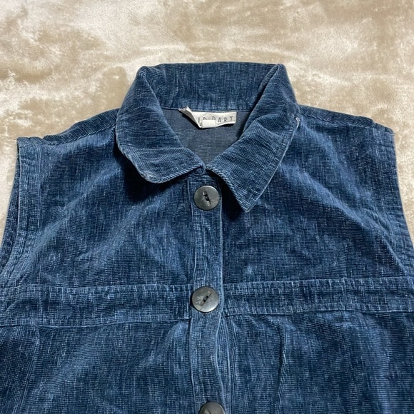 VINTAGE Blue Cord Button-Up Vest - Picture 3 of 5